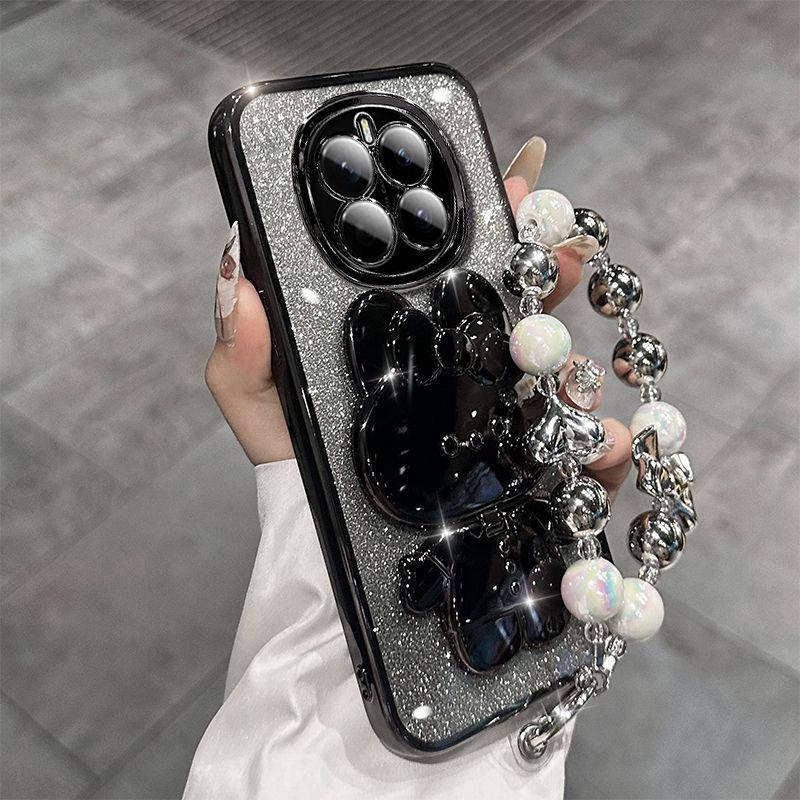 Niedliches Kaninchen Make-up Spiegel Ständer Hülle für Magic 7 Lite 6 5 Pro Magic7 Pro Honor X9A/B X9C X7A/B C Luxus Armband Schutzhülle