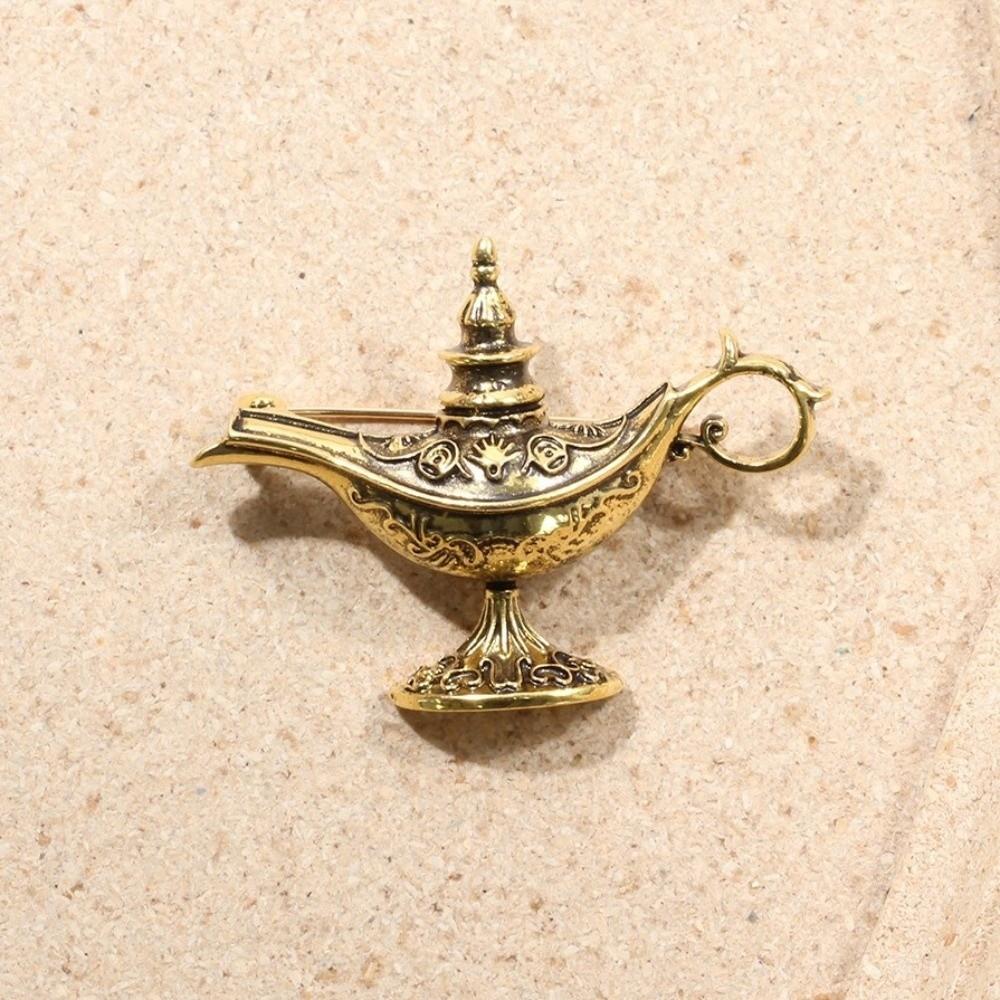 Enamel Tea Pot Lamp Brooch Magic Elegant Aladdin Lamp Brooches Jewelry Accessories Retro Vintage Exotic Pin Wedding Party