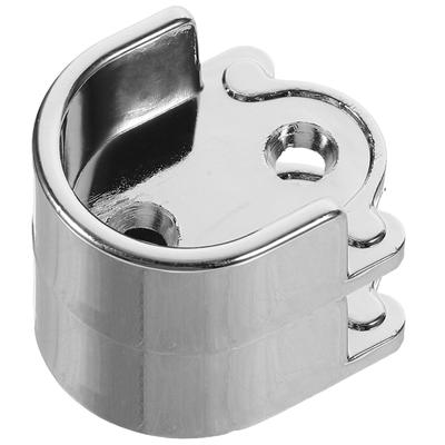 2 Pcs Curtains Rods Tube Holder Window Socket Shower Pole Wardrobe Closet End Silver Flange Bracket