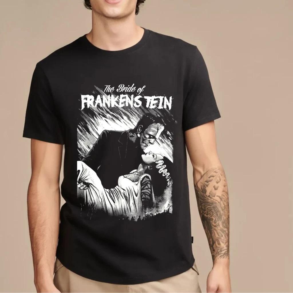 Bride of Frankenstein Movie Poster Black Classic Short Sleeve T-Shirt XL