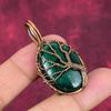 Tree Of Life Malachite Pendant Real Gemstone Jewelry Copper Wire Wrapped Pendant