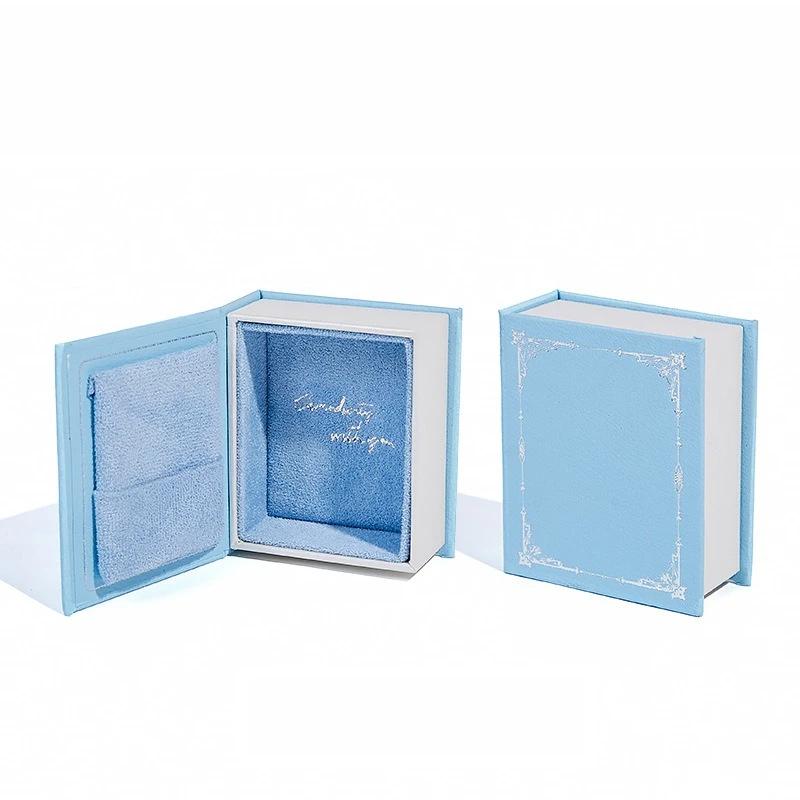 Vintage Mini Jewelry Book Boxes Ring Pendant Storage Boxes Small Ring Boxes Little Red Book Jewelry Box Jewelry Boxes Practical синий