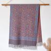 versatile retro flower pattern Hong Kong style imitation cashmere women's warm scarf fashion long beard fringed shawl