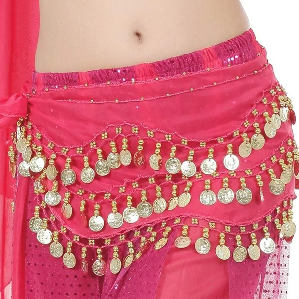 Thaïlande/Inde/Danseuse Arabe Jupe à Sequins et Franges Femmes Sexy Danse du Ventre Foulard de Hanche Ceinture Enroulable Jupe de Danseuse Costumes de Spectacle Féminins