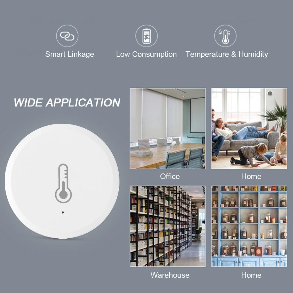ZigBee Temperature Humidity Sensor with Alarm Function APP Control Indoor Temperature Humidity Monitor Smart