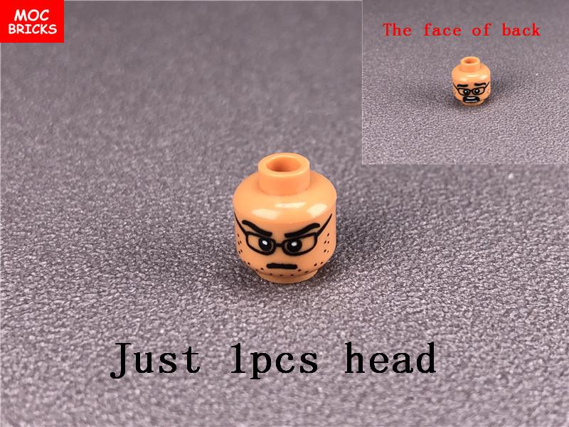 Non-Toxic 10Pcs/Lot Moc Bricks Figure Head Double Face Expression Diy Mini Dolls Educational Building Blocks Toys For Children Gifts