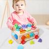 Sorter Kształtów Drewniana Kostka Edukacyjna Na Kółkach Klocki Montessori