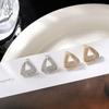 European & American Exquisite Geometric Hollow Triangle Zirconia Stud Earrings: Korean-Style, High-End Luxury Jewelry.