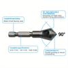 3 Pcs/Set Countersink Deburring Drill Taper Hole Cutter Plastic/Aluminum/Wooden Countersunk Head Chamfering Tools
