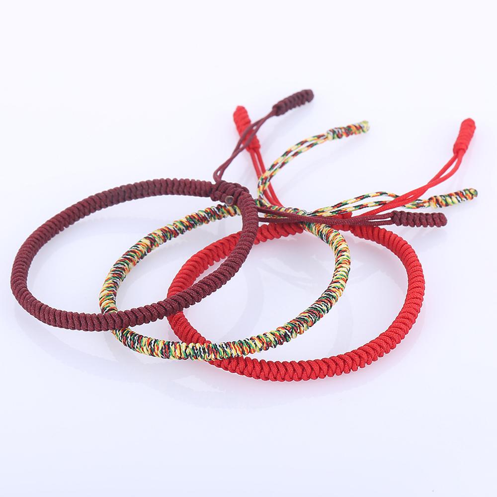 1/12 pezzi fatti a mano buddista tibetano braccialetti di corda fortunata braccialetti filo rosso nodi regolabili braccialetto per le donne uomini gioielli da polso  36