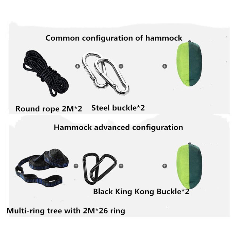 Portable Outdoor Hammock Tear Resistance High Strength Parachute Breathable Ultralight 2 Person Hammock for Travel Hiking Garden