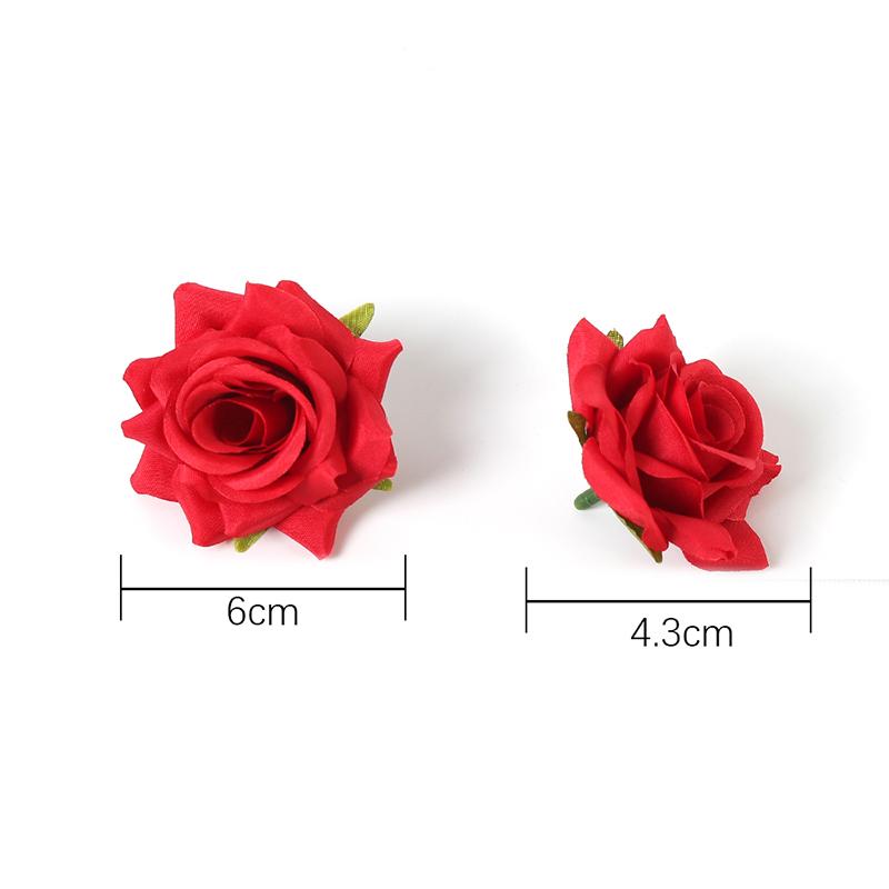 5/10Pcs Handmade Rose Artificial Flower Head Christmas Home Room Decoration Craft Flower Wreath For Parties Brides Wedding Decor