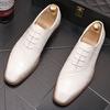 Luxury Designer Trend New Designer Pointed White Black Wedding Formal Oxford Shoes Men Casual Platform Homecoming Dress Footwear