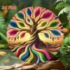 2D Flat Metal Wall Art, Circle Decorative Hanging, for Home Garden Living Room, Durable Easy Clean
