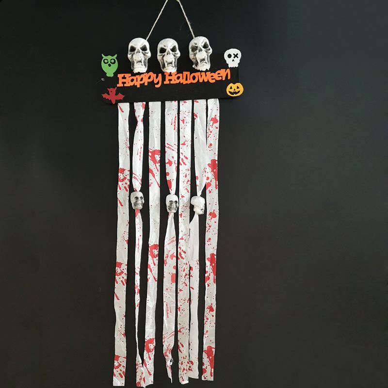 Halloween Skull Door Curtain Decoration for Spooky Festive Parties