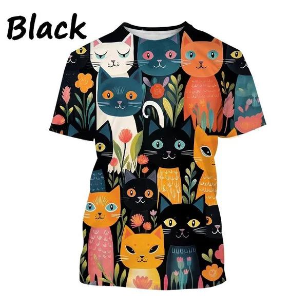 Funny Cute Cat 3D Printing T-shirt Arrivals Personality Fashion Cool Harajuku Style Street Men's and Women's Unisex T-shirts