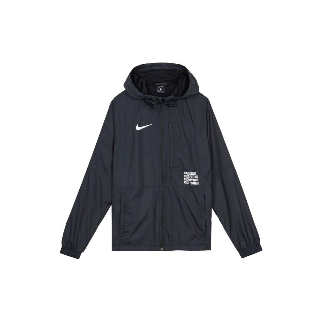 Nike FC Contrast Logo Print Soccer Hooded Jacket Men Jackets Black CD6771-010