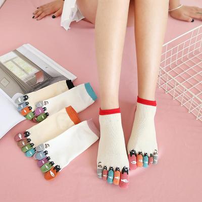 Aohan Koreanischer Stil Damen Cartoon Zehentrenner Fünf-Finger Knöchelsocken