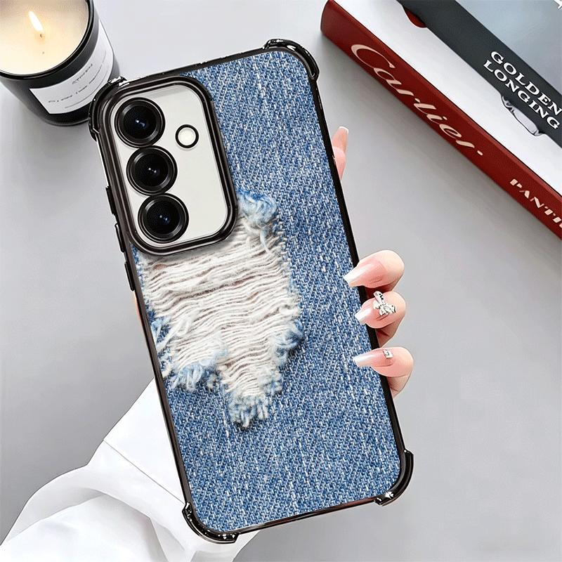Retro Denim Pattern Soft Phone Case For Samsung A17 A27 A07 A37 A57 A16 A56 A15 A55 A14 A54 A13 A53 A26 A36 A25 A35 A24 A34 A23