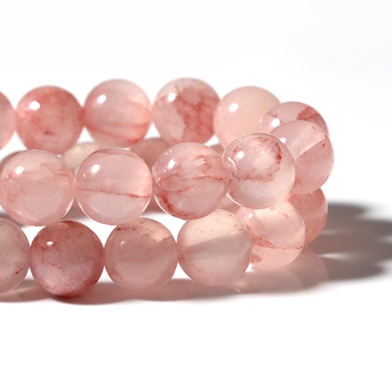 1 Strand 4/6/8/10/12mm Natural Pink Persian Jade Stone Beads Round Loose Gem Beads For Jewelry Making DIY Bracelet Accessories
