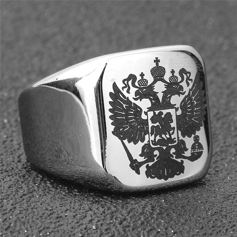 Bague homme aigle cool avec un blason du produit russe bague - Main Image