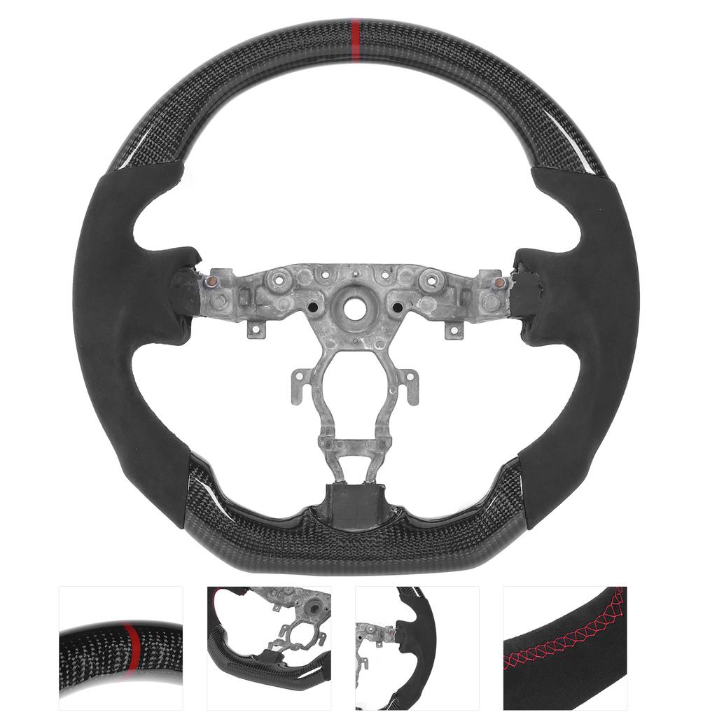 Carbon Fiber Steering Wheel Suede with Red Stitching Fit for Nissan 370z 2009-2020