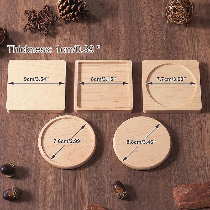 Wooden Coasters for Drinks Bottom for Drinking Cup Tea Coasters for Coffee Bottom for Pussy Cup Coaster Wood