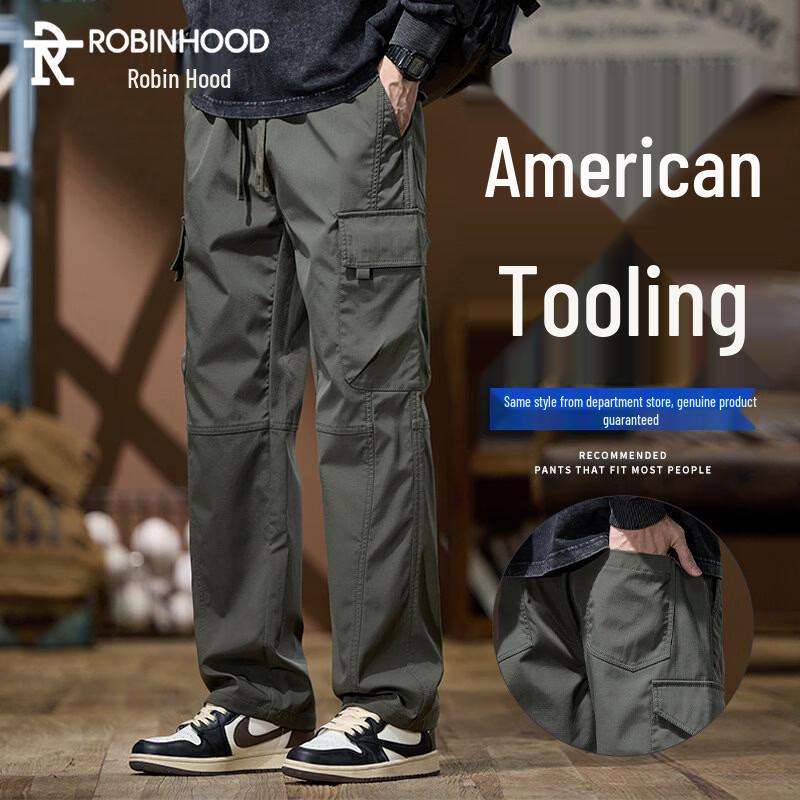 ROBINHOOD Men s Straight Leg Multi-Pocket Cargo Casual Pants XL
