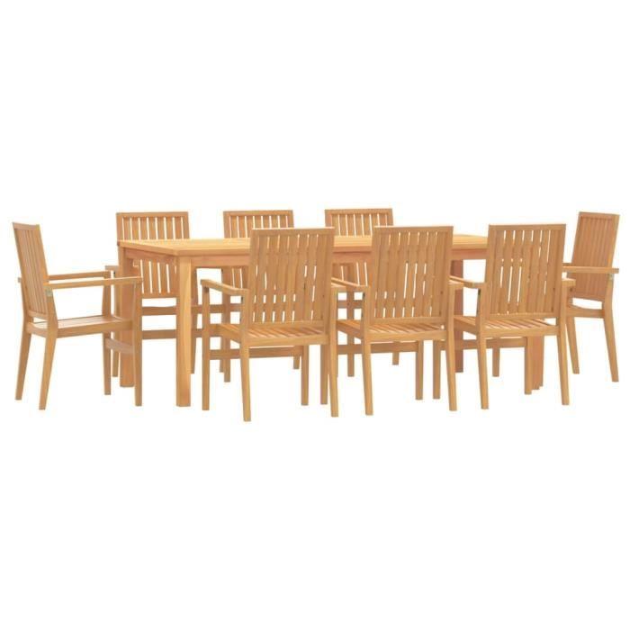 VidaXL Ensemble à dîner de jardin 9 pcs Bois de teck solide 3157922