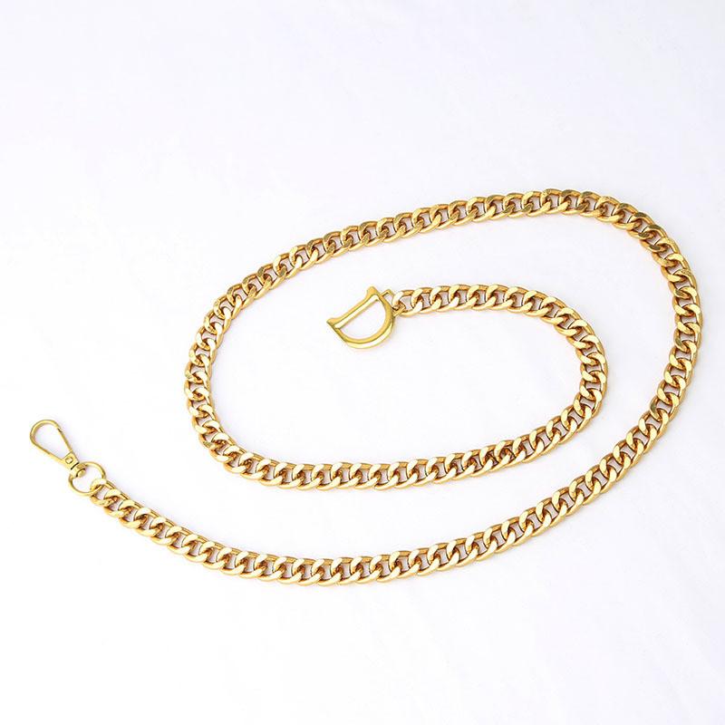 Fashion Letter Decoration Women Casual Gold Metal Waist Chain For Daily Wear