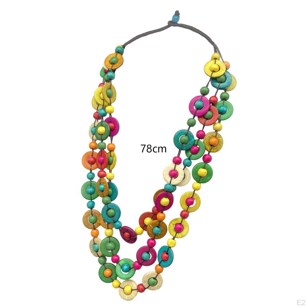 Bohemian Necklace Jewelry Costume Wood Bead for Women Lady Birthday