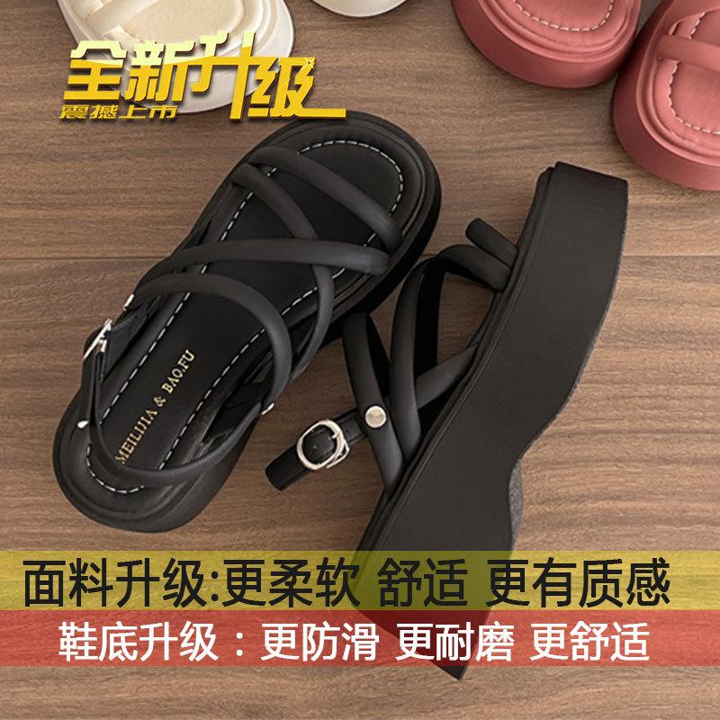 

Height increase platform muffin Roman shoes for women to go out 2025 summer new fashion and versatile summer sandals for women to wear outside 35