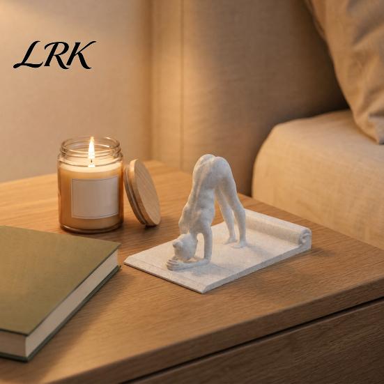 Yoga Pose Phone Holder 3D Printed Figurine, Universal Mobile Ornament Stand, Desktop Decoration for Home Office