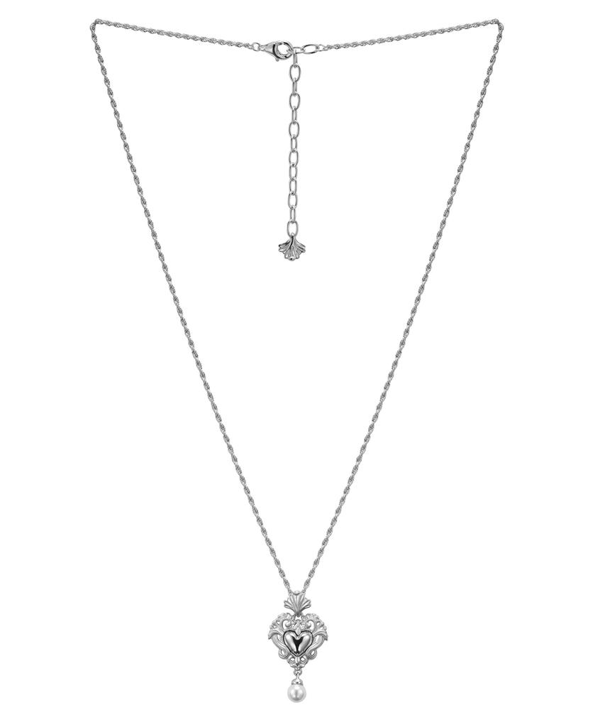 Trencadism Art Nouveau Heart Necklace Silver 925 Necklace Ann15Htpl