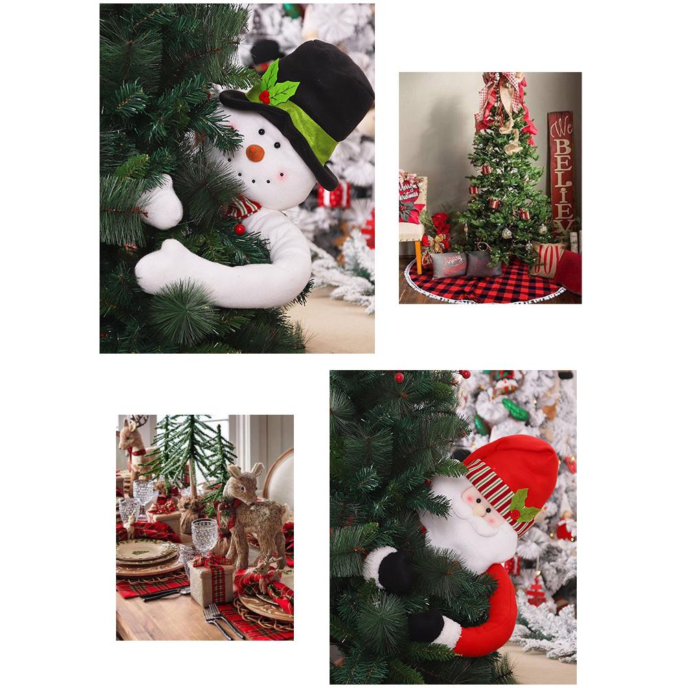 Hugging Santa Claus Snowman Plush Christmas Tree Ornament Holiday Decor Atmosphere Arrangement