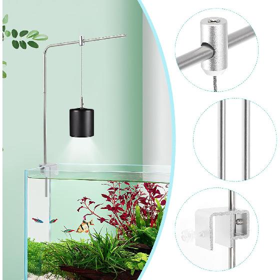 

Alipis Стойка для аквариумного светильника Металлические кронштейны Подставка для аквариумного светильника Набор Регулируемая светодиодная лампа Держатель для аквариумного светильника