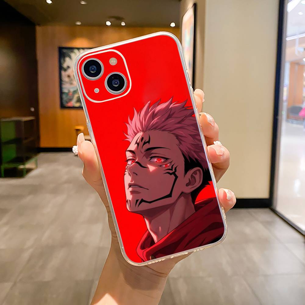 

Главные герои аниме - Юдзи Итадори Чехол для телефона для iPhone 17, 16, 15, 14, 13, 12, 11, Pro Max, 16/15/14 Plus Прозрачная крышка iPhone11ProMax