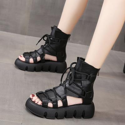 Sandali romani vintage con plateau da donna