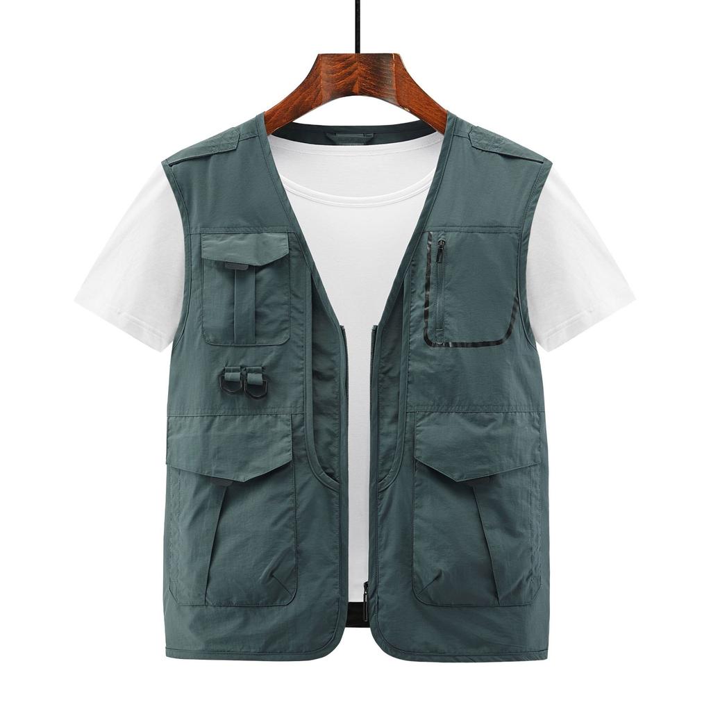 Herfst Heren Dunne Sport Multi-zak Vrije tijd Sneldrogend Los Vest Bergbeklimuitrusting Outdoor Vest
