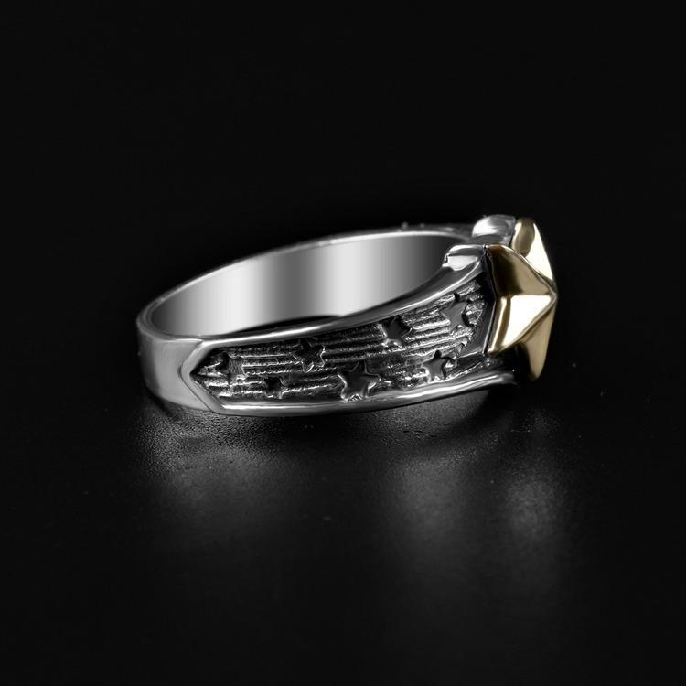 Men's Retro Five-Pointed Star Ring - Trendy European American Style