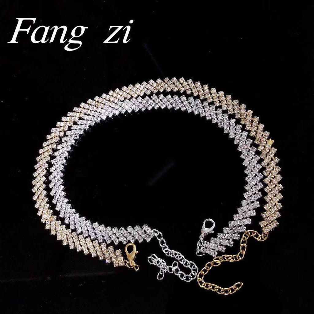 Elegante Diamant-Choker-Halskette - Japanischer & Koreanischer Stil Trendige Schlüsselbeinkette
