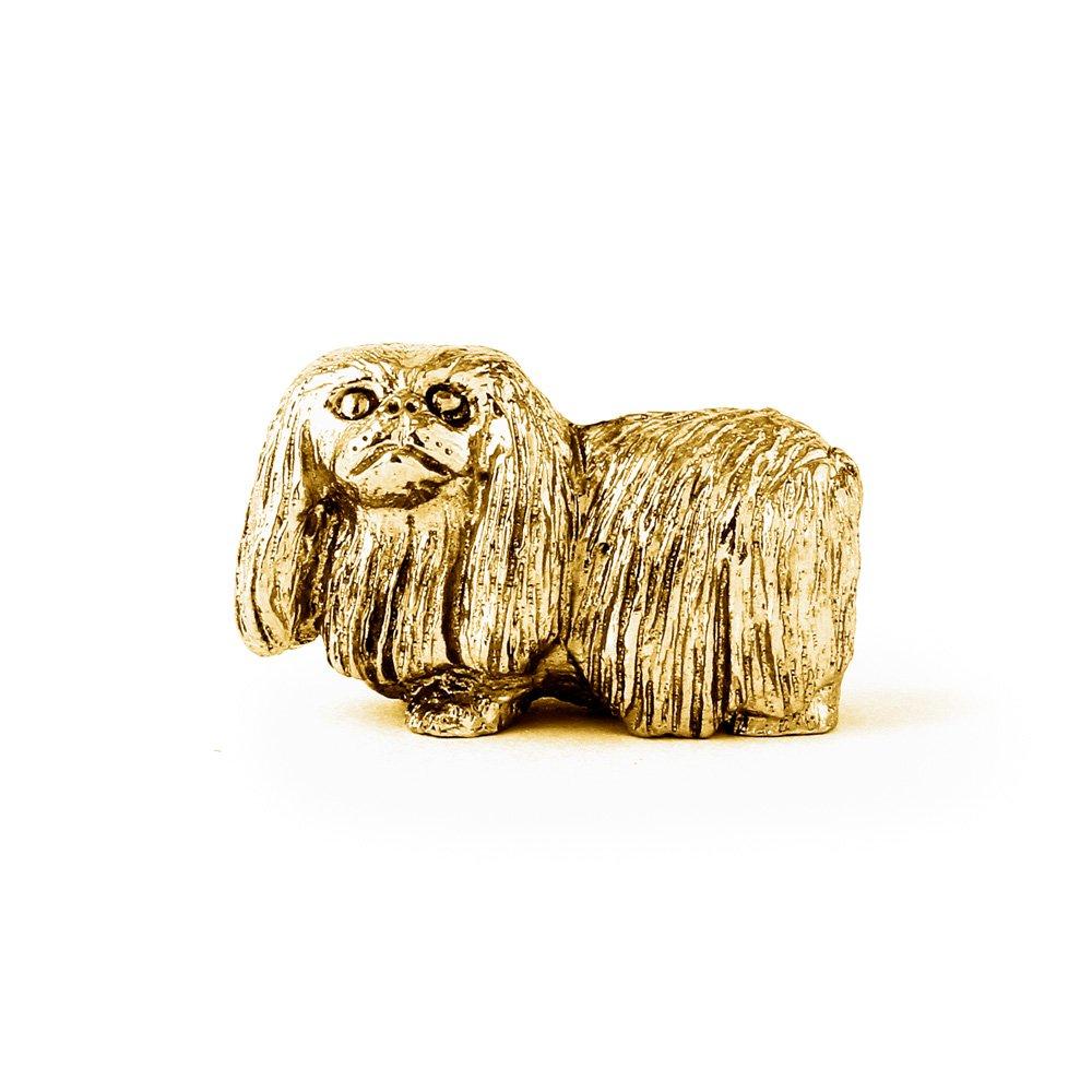 Colecție de figurine de câine de artă britanică placate cu aur de 22 de carate pekinez