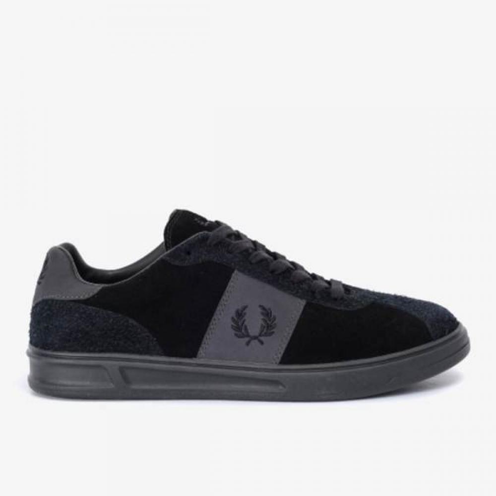 Fred Perry B4 Black Suede Leather Sneakers Sfpm2438325 U73 SFPM2438325_U73/280