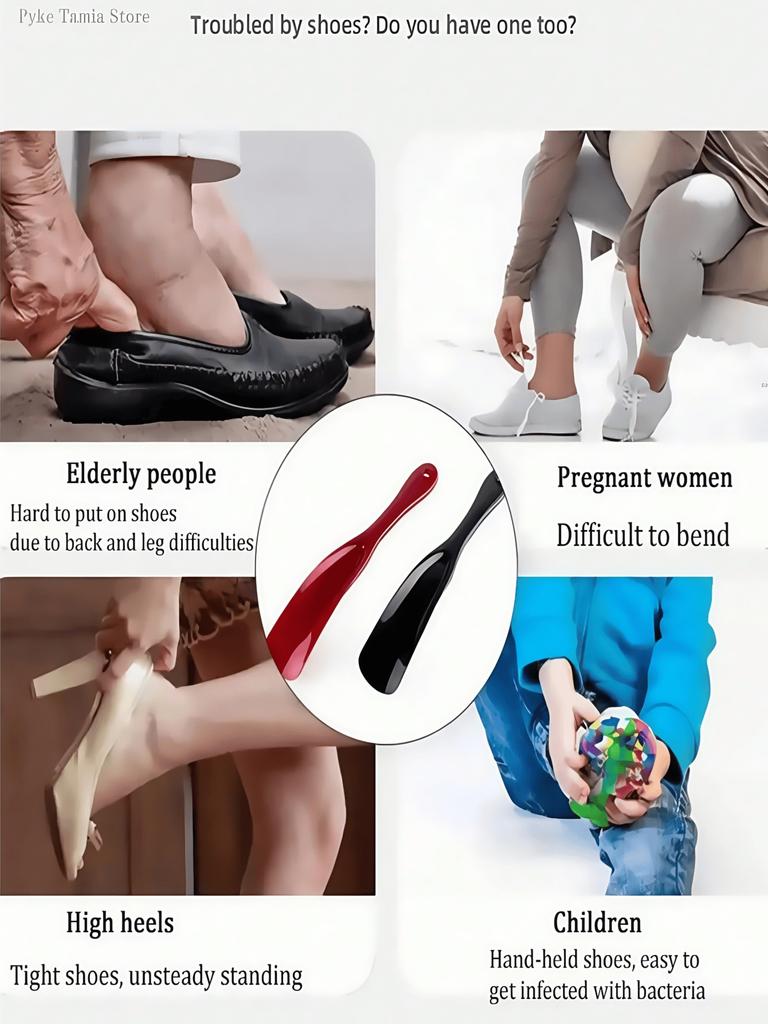Portable Ergonomic Shoe Horn Hands-Free Shoe Lifter Convenient Shoe Helper for Home Travel Elderly & Pregnant Daily Use