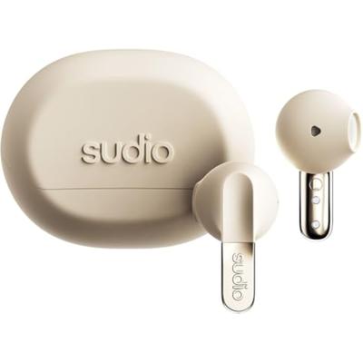 SUDIO N3 Kabellose Ohrhörer mit Mikrofon Kompatibel mit iOS und Android IPX4 (Sandgold) Im Ohr (Bluetooth 5.4 / / / Wasserdicht) Typ-C