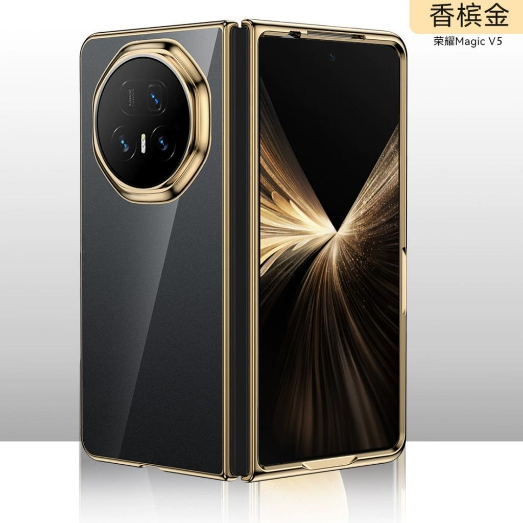 For Honor Magic V5 Vs3 V3 Case Clear Glossy Electroplating PC Hard Case Cover