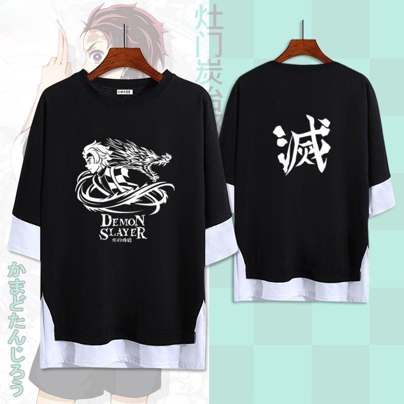 

Summer Japanese Anime Demon Slayer TShirt Men Pure Cotton Tanjiro Kamado Casual Short Sleeve Tee 4XL