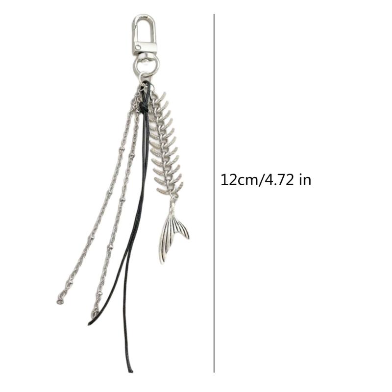 Schwarze Seil Schlüsselanhänger Dekorationen Rucksack Handtasche Anhänger Schlüsselring Hängendes Ornament Mode Quasten Tasche Anhänger