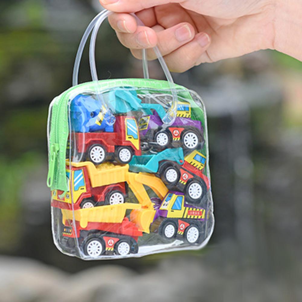 Children Simulate Educational Trailer Toy  Truck Kids Race Car Set 6PCS