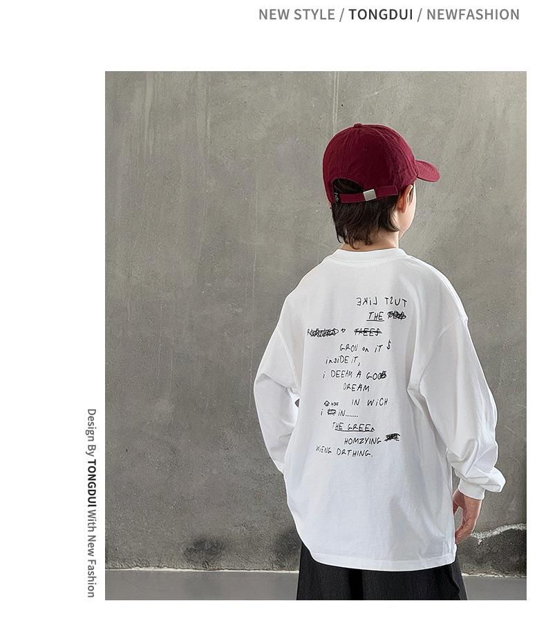 2025 Boys' Comfortable T-Shirt Sweatshirt - Stylish Autumn/Spring Wear for Big Kids